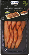 Emincés de saumon pour sushis & sashimis marinés à la sauce soja